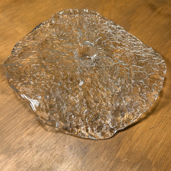 Ice Sculpture PUKEBERG Sweden Art Glass Free Form CANDLE HOLDER Vintage - Picture 3 of 8